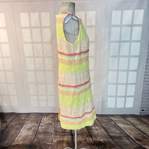 🔥🔥5 for $25🔥🔥Ann Taylor striped lace lightweight sleeveless sheath dress size 12 - Picture 4 of 10